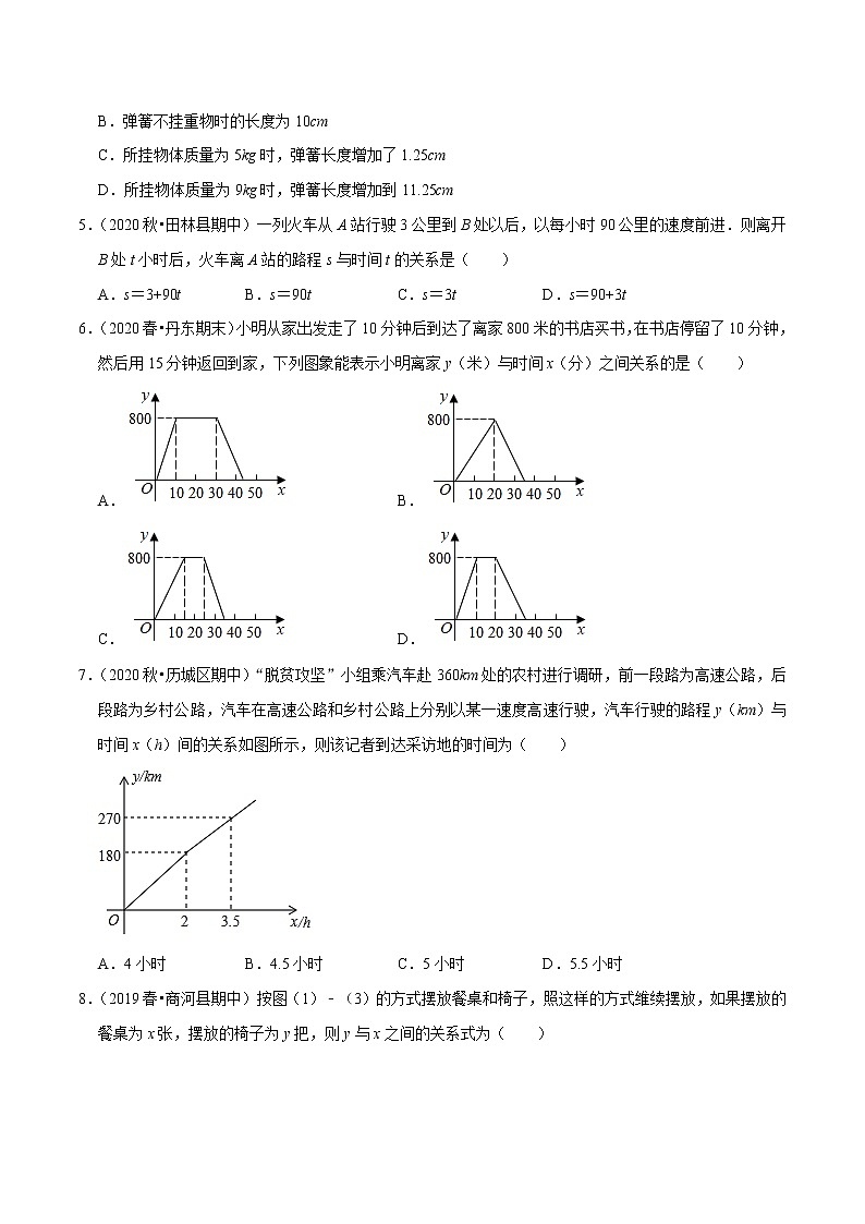 专题2.3变量之间的关系学习质量检测卷（B卷）-2021-2022学年七年级数学下学期期中考试高分直通车（原卷版）【北师大版】第2页