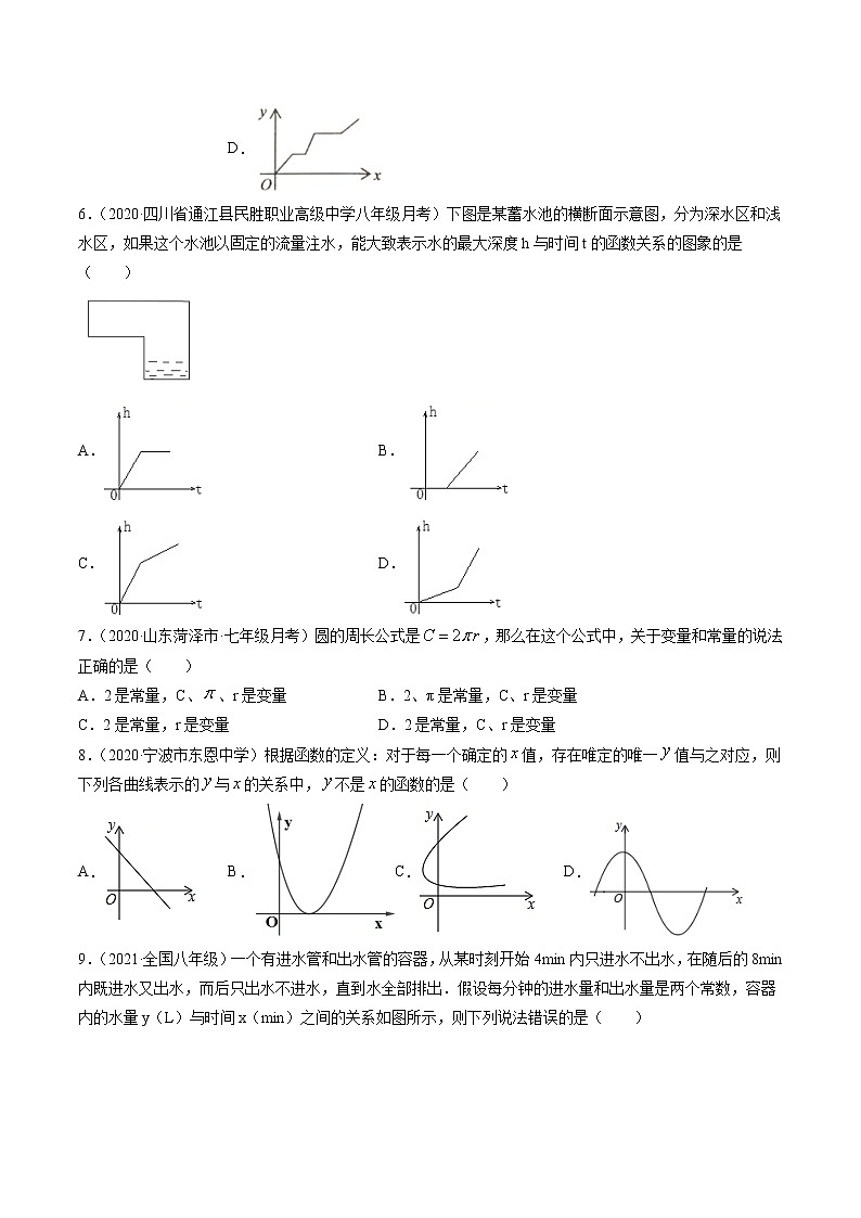 第三章变量之间的关系（单元测试卷）-简单数学之2021-2022学年七年级下册同步讲练（原卷版）（北师大版）第2页