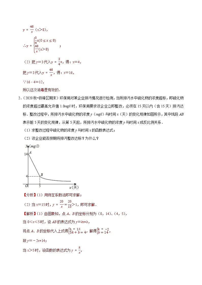 专题11.6反比例函数的应用大题专练（重难点培优）-2021-2022学年八年级数学下册尖子生同步培优题典【苏科版】02