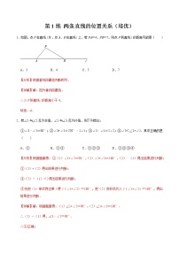 初中1 两条直线的位置关系测试题