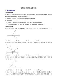 （全国通用）2022年中考数学一轮复习高频考点精讲精练 专题18 相交线与平行线（原卷版+解析版）学案