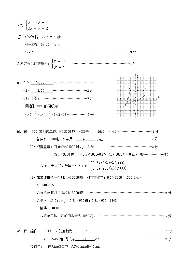 广东省深圳市南山外国语学校（集团）2021—2022学年第一学期八年级数学期中考试答案第2页