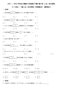 初中数学人教版七年级下册8.2 消元---解二元一次方程组同步达标检测题