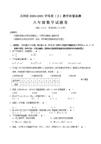 重庆市万州区2020_2021学年第一学期八年级数学教学质量监测