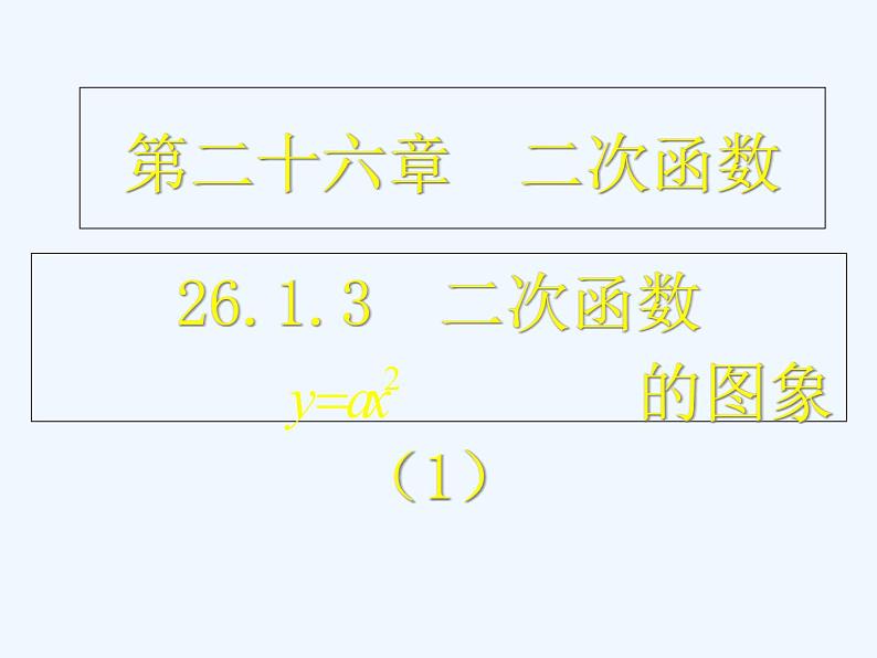 初中数学同步课件26.1.3 二次函数的图象（1）01