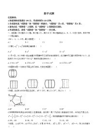 2022年安徽省合肥市九年级下学期中考数学模拟试题（word版无答案）