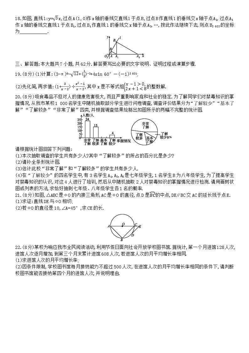 2022年山东省东营数学中考模拟试题（word版含答案）03