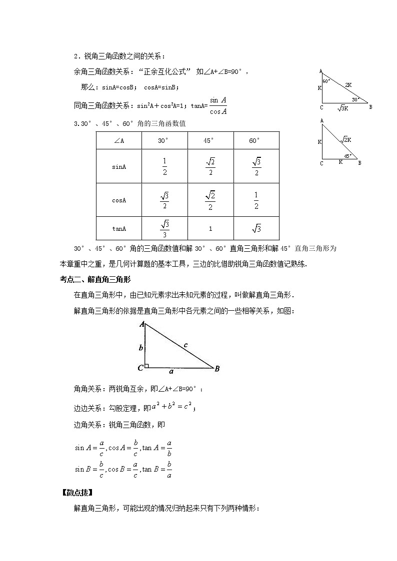 （全国通用）2022年中考数学命题点及重难题型分类突破练 第十六讲 锐角三角函数及其实际应用（原卷版）第2页