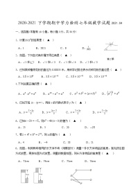 浙江省金华市义乌市群星外国语学校　 2020-2021年下学期期中学力检测七年级数学试题（word版含答案）