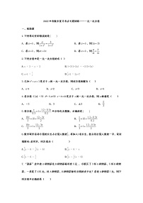 2022年中考数学考点复习专题训练——一元一次方程（无答案）