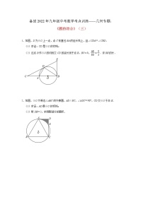 2022年九年级中考数学考点训练——几何专题：《圆的综合》(三)及答案