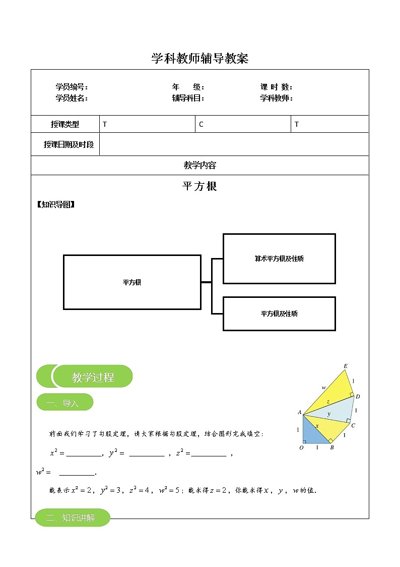专题04 平方根（解析版）-2021-2022学年八年级数学上册课堂讲义（北师大版）第1页