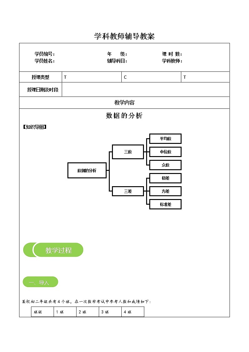 专题15 数据的分析（解析版）-2021-2022学年八年级数学上册课堂讲义（北师大版）第1页