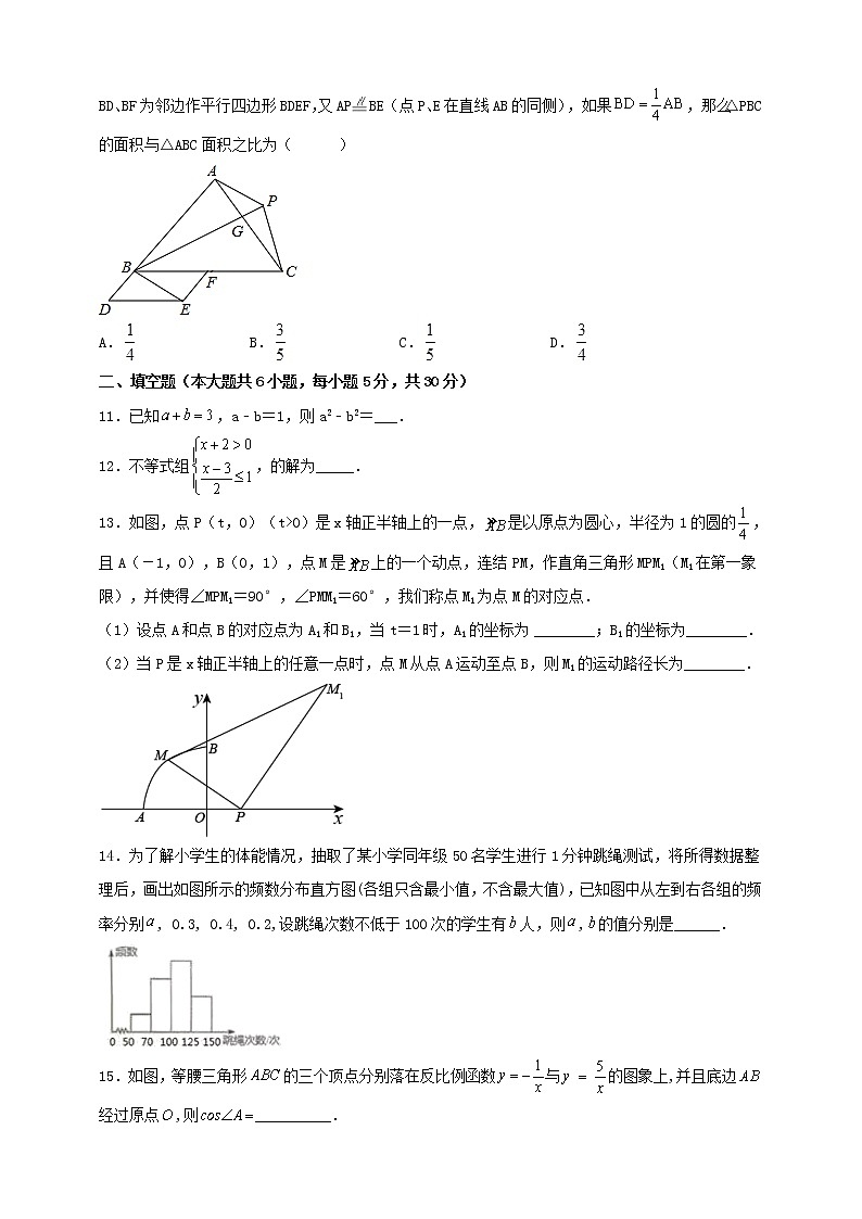 2022年浙江省温州市中考数学备考模拟试卷（4）第3页
