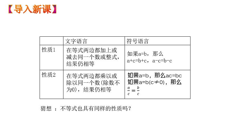 人教版数学七年级下册 9.1.2不等式的性质 课件1第4页