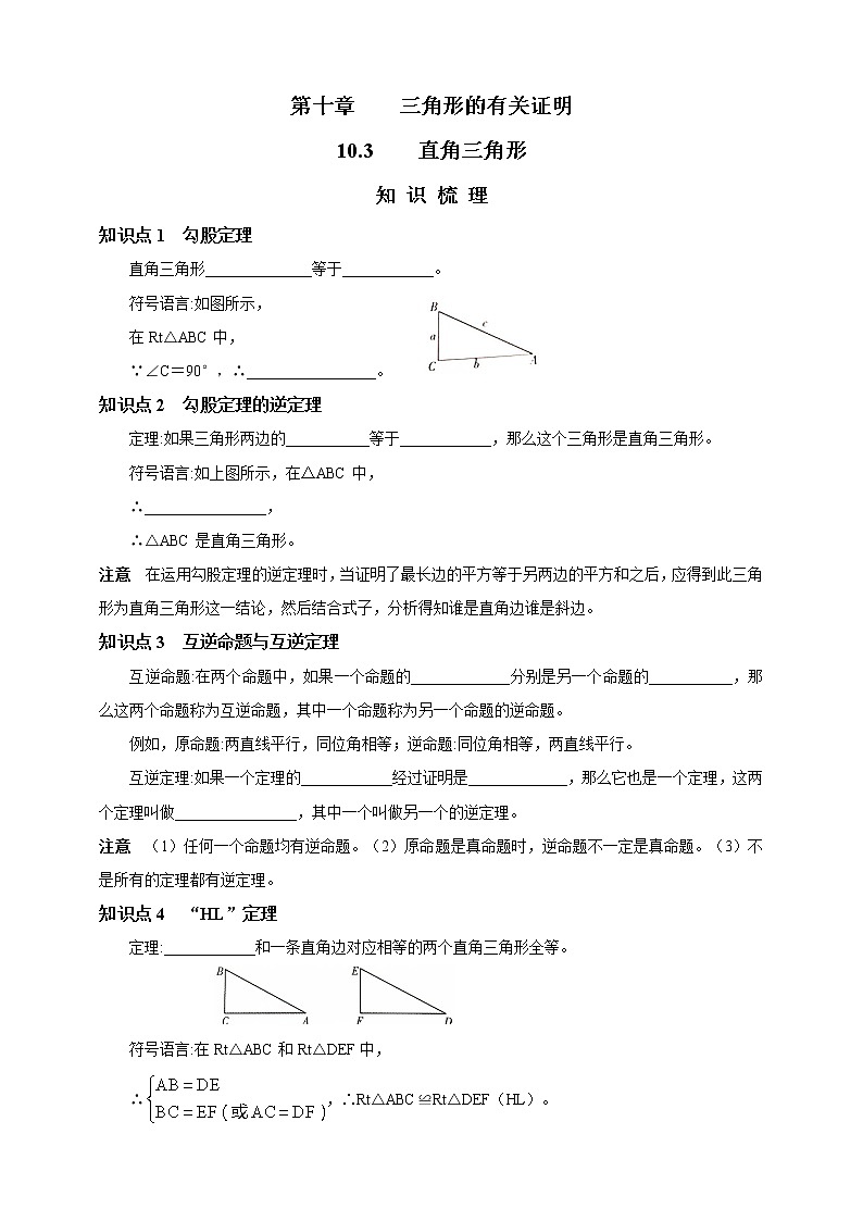 10.3  直角三角形 精美学案01