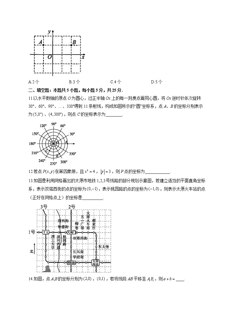 人教版七年级下册数学单元测试AB卷 第七章 平面直角坐标系A卷 基础夯实03