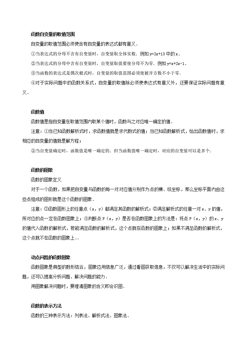 人教版八年级下册第十九章一次函数【知识梳理素材】第2页