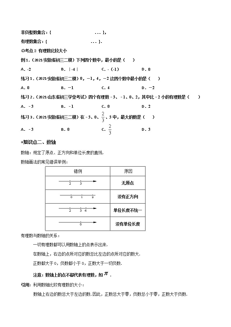 专题01 有理数的有关概念和性质（知识点串讲）-2021-2022学年七年级数学上册期中期末考点大串讲（沪科版）03