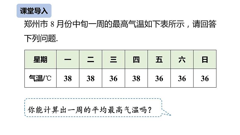 八下人教版数学 20.1.1平均数（1） 课件3第3页