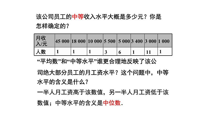 八下人教版数学 20.1.2中位数和众数（1） 课件306