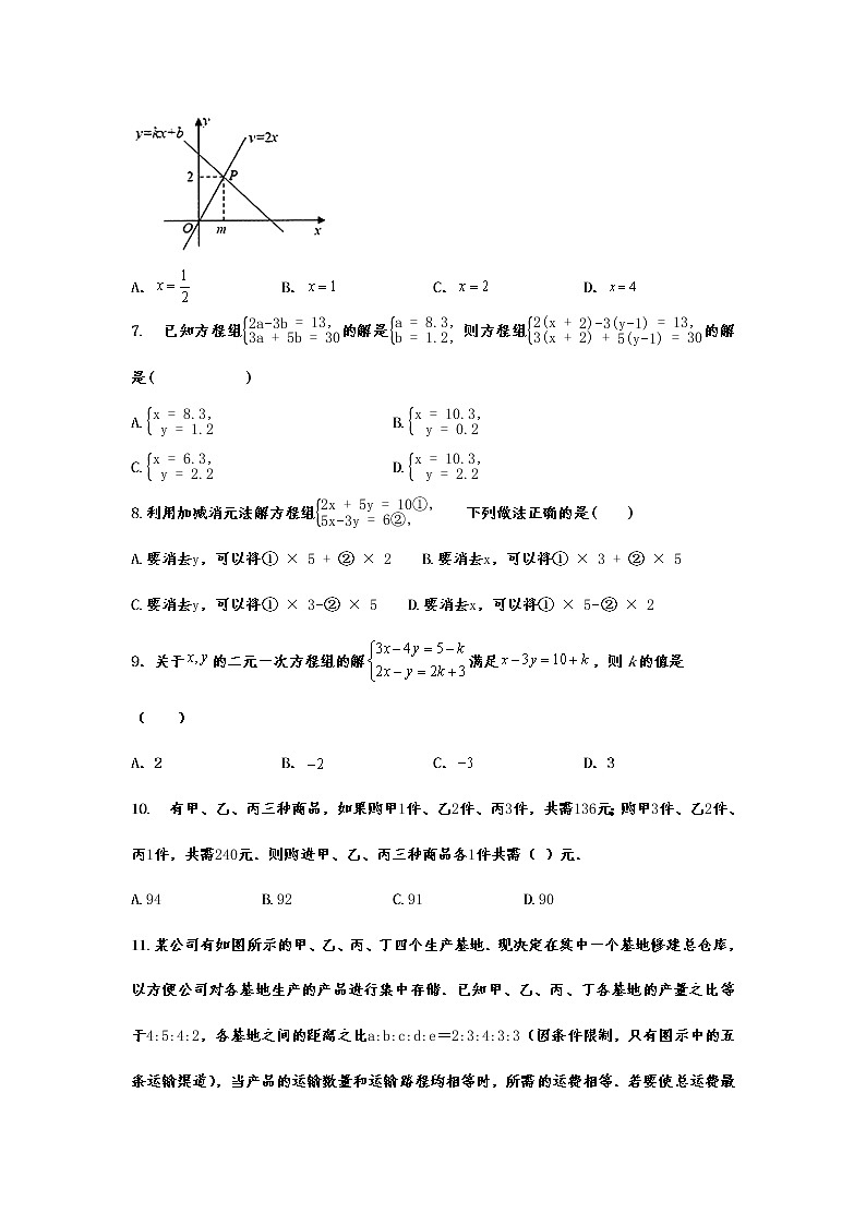 2022年九年级中考数学复习考点提分训练——二元一次方程（组）（无答案）第2页