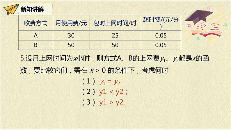 人教版八年级数学下册19.3 第一课时题学习 选择方案课件PPT05