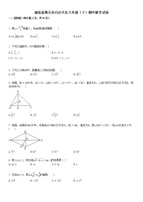 2018-2019学年湖北省黄石市白沙片区八年级（下）期中数学试卷