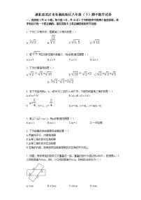 2018-2019学年湖北省武汉市东湖高新区八年级（下）期中数学试卷