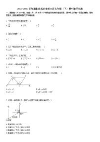 2019-2020学年湖北省武汉市硚口区七年级（下）期中数学试卷