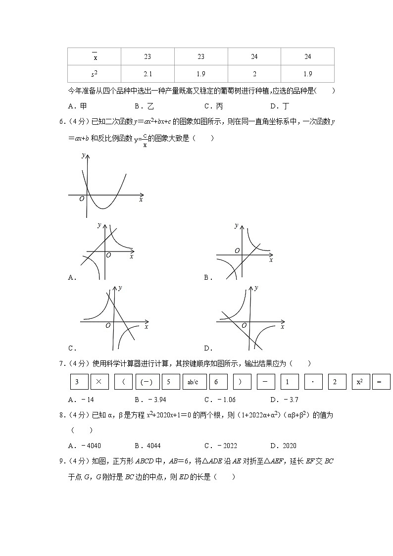 2020年山东省淄博市高青县中考数学二模试卷 及答案第2页