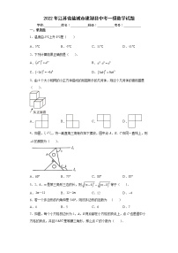 2022年江苏省盐城市建湖县中考一模数学试题(word版含答案)