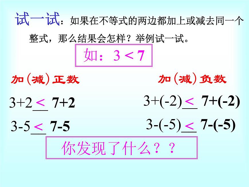 北师大版八年级数学下册 2. 不等式的基本性质(1)（课件）第5页