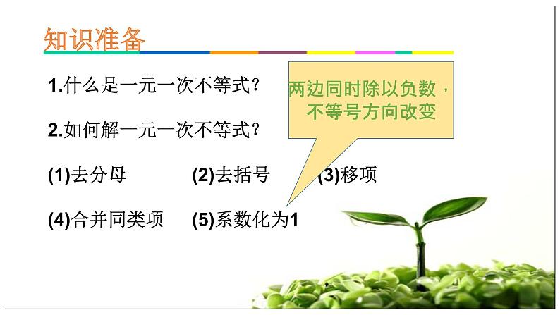 北师大版八年级数学下册 2.4 一元一次不等式（课件）第2页