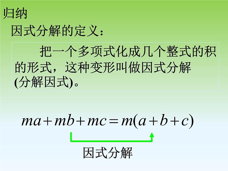 北师大版八年级数学下册 4.1 因式分解（课件）第8页