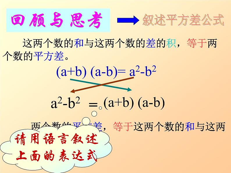 北师大版八年级数学下册 《运用平方差公式分解因式》（课件）02