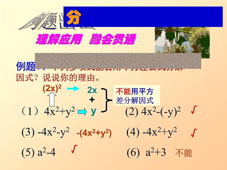 北师大版八年级数学下册 《运用平方差公式分解因式》（课件）03