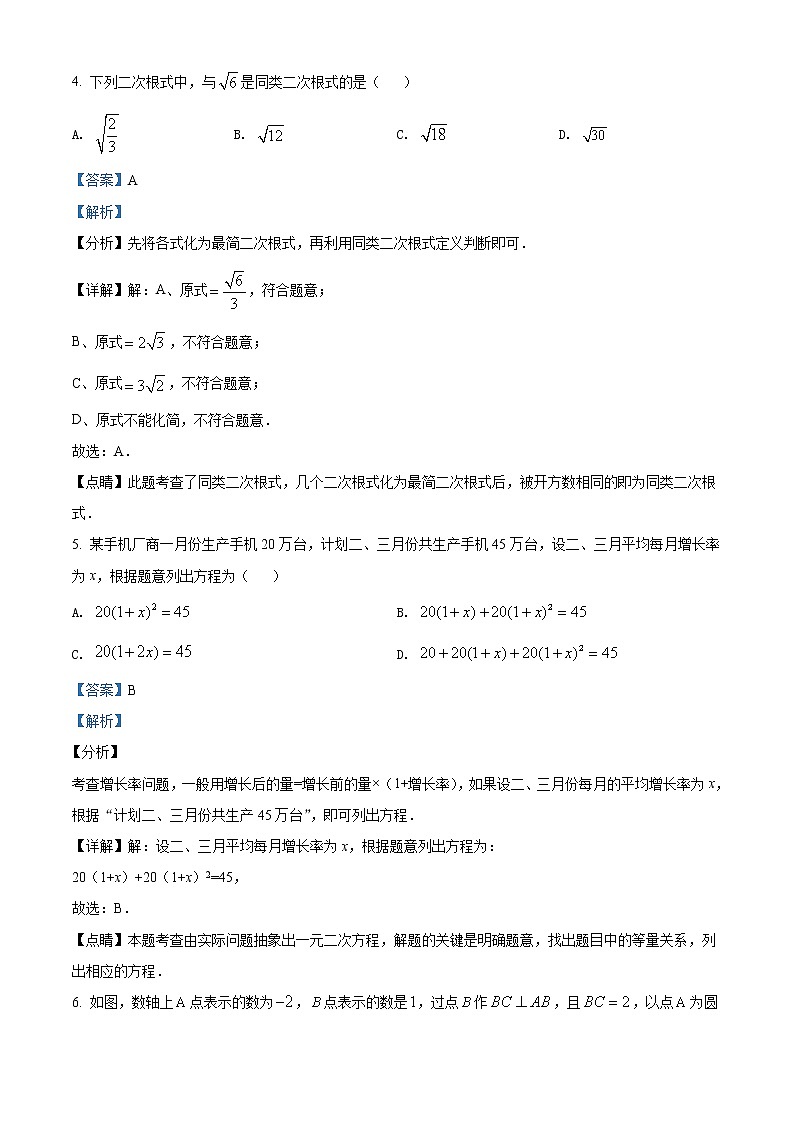 精品解析：安徽省合肥市五十中学西校2020-2021学年八年级下学期期中数学试题03