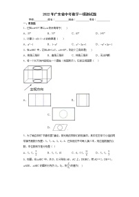 2022年广东省中考数学一模测试题(word版含答案)