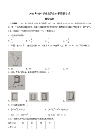 2022年湖北省十堰市丹江口市初中毕业生学业水平诊断考试数学试题(word版含答案)