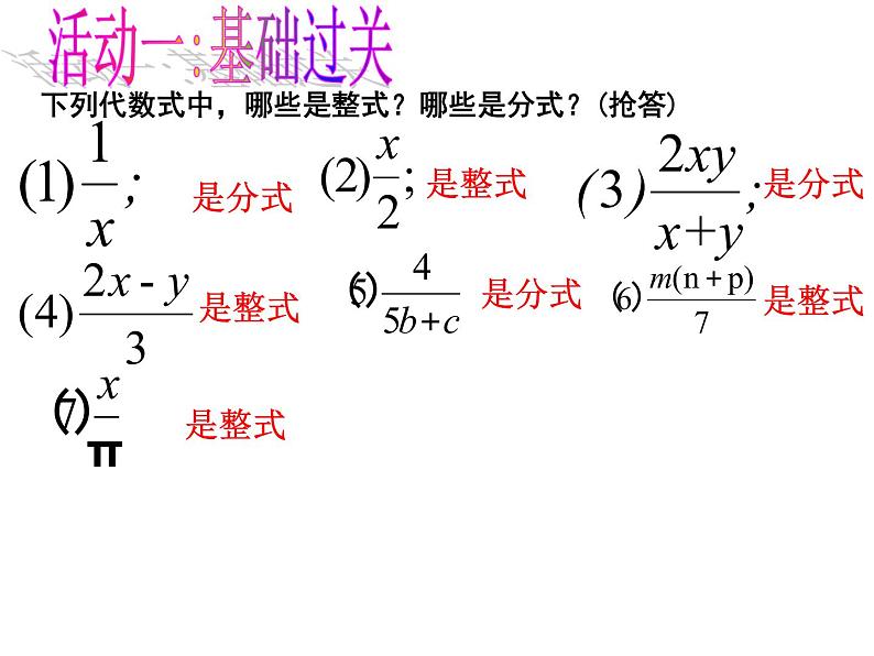 北师大版八年级数学下册 5.1 认识分式（课件）第5页