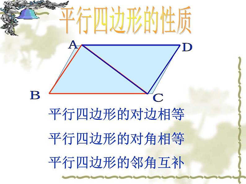 北师大版八年级数学下册 6.1 平行四边形的性质(1)（课件）第4页