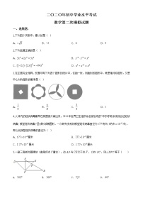 精品解析：2020年山东省泰安市高新区中考二模数学试题（解析版+原卷板）