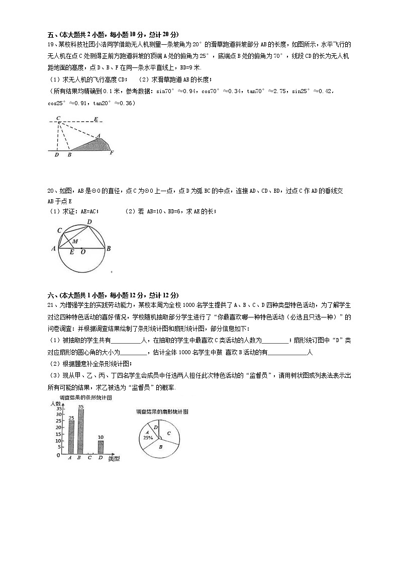 2022年安徽省合肥市庐阳区四十五中中考一模数学试卷(word版含答案)03
