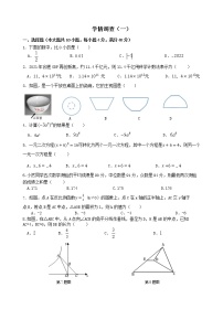 2022年安徽省合肥寿春中学九年级数学中考学情调查（一）(word版无答案)练习题