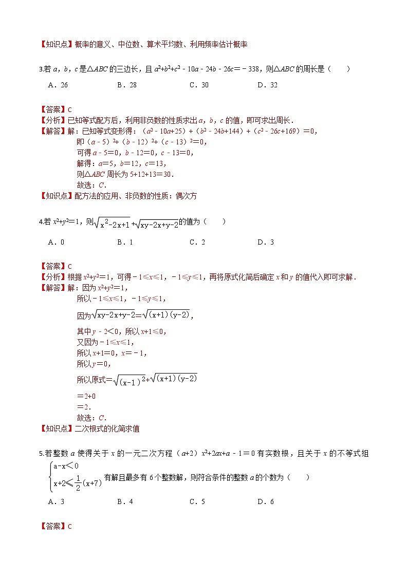 八年级数学下学期期中测试卷（浙江杭州专用）02（解析版）第2页