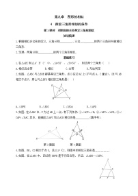 初中数学鲁教版 (五四制)八年级下册第九章  图形的相似4 探索三角形相似的条件课后练习题