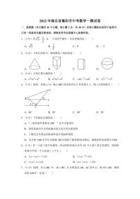 2022年湖北省襄阳市中考数学一模试卷（学生版+解析版）