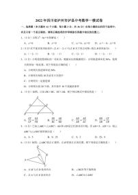 2022年四川省泸州市泸县中考数学一模试卷（学生版+解析版）