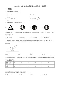 精品解析：2020年山东省德州市武城县中考数学二模试题（解析版+原卷板）